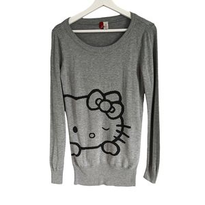 H&M x HELLO KITTY Grey Long Oversized Sweater size 4